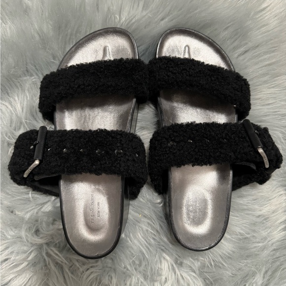 Rag& bone Evin Genuine Shearling Slide Sandal size 37 - Picture 4 of 4